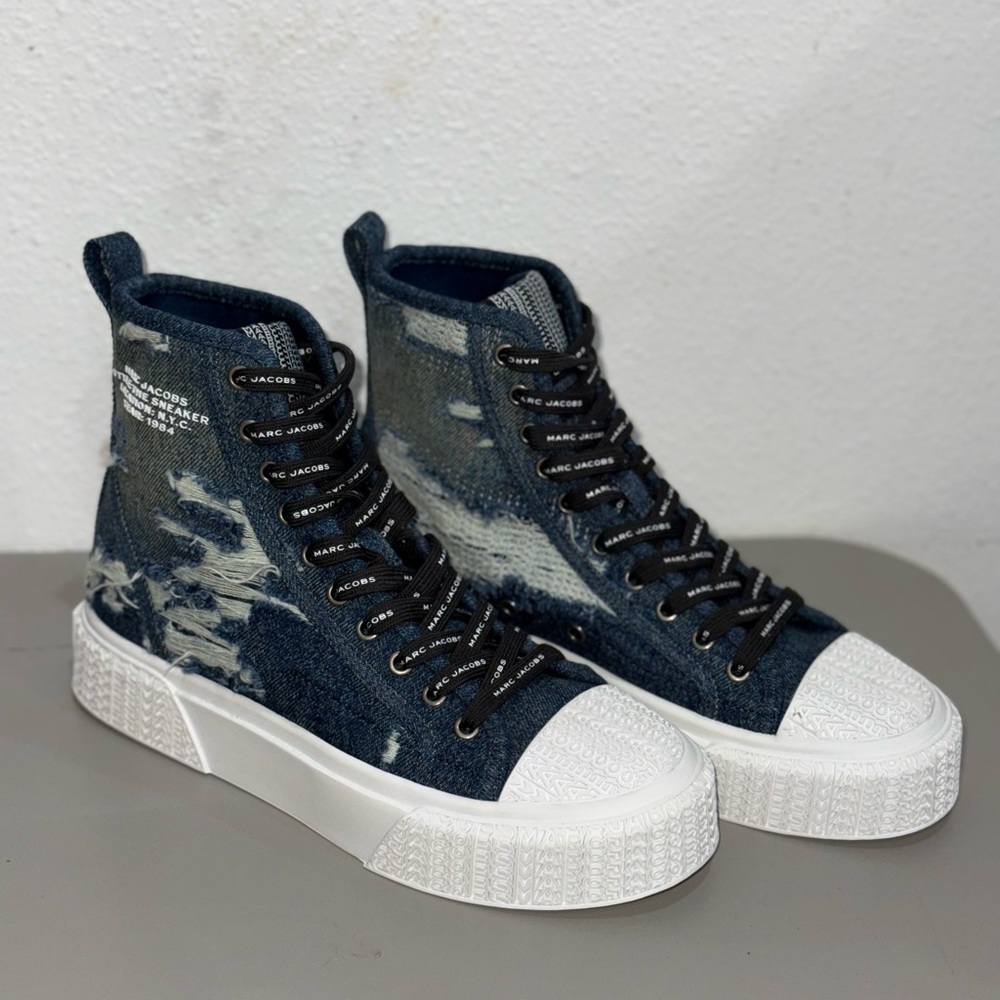 Marc Jacobs Blue Denim High-Top Sneakers - BRAND NEW
